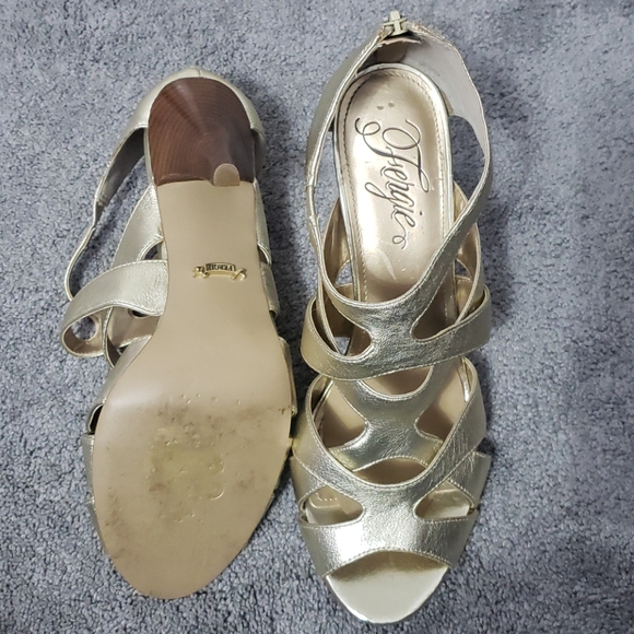 Fergie Gold Strappy Shoes - Picture 3 of 3